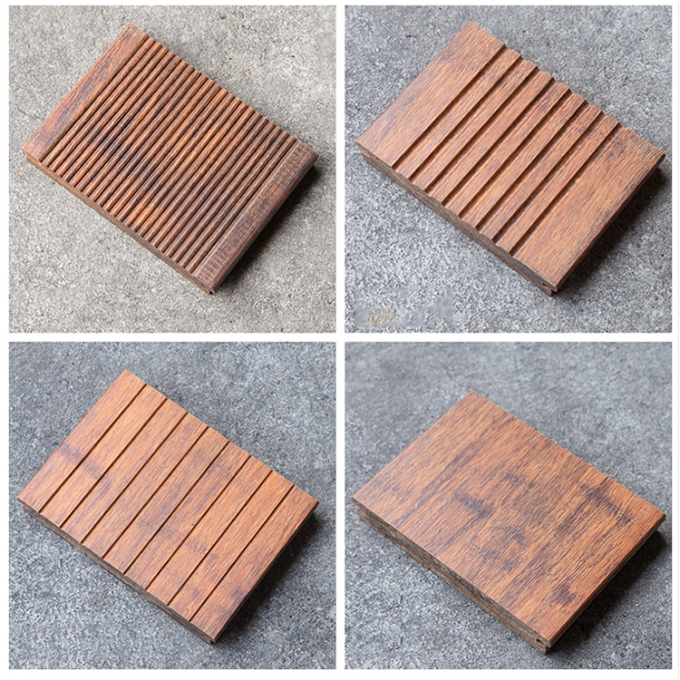 100% Naturesort Deck Tiles , Garden Decking Tiles Natural Bamboo Material 2